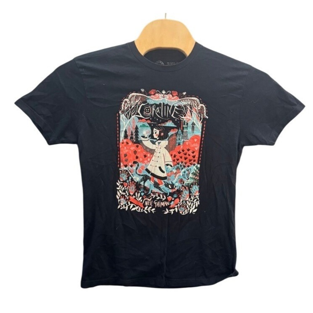 Out of Print Coraline Neil Gaiman Graphic T-Shirt Black Mens Medium